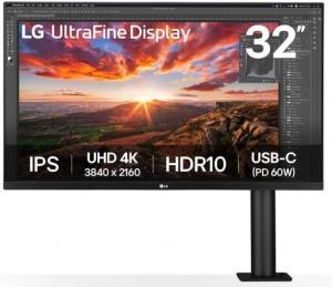 LG 32" 32UN880K-B UltraFine™ 16:9 4K IPS Ergo monitor